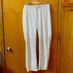 Juniors sleepwear. size L/G . Color white  with gold stars. Warm and comfy.